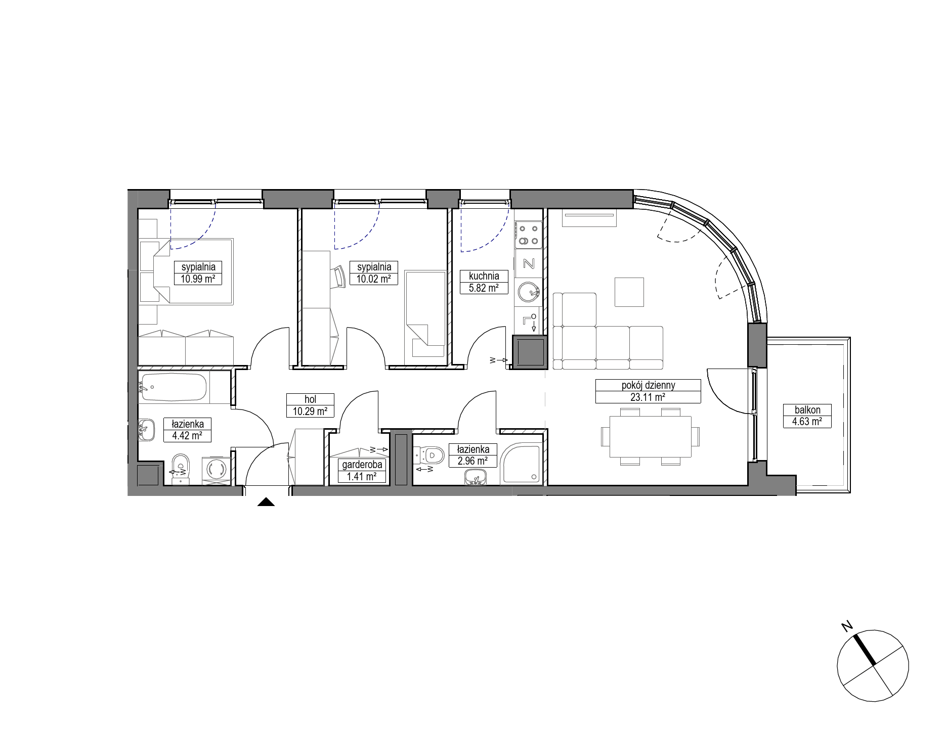 Plan 3 pok. 69m²