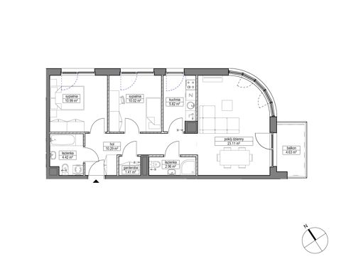 Plan 3 pok. 69m²