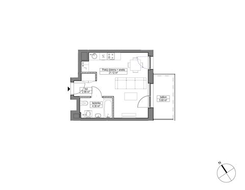 Plan 1 pok. 28m²