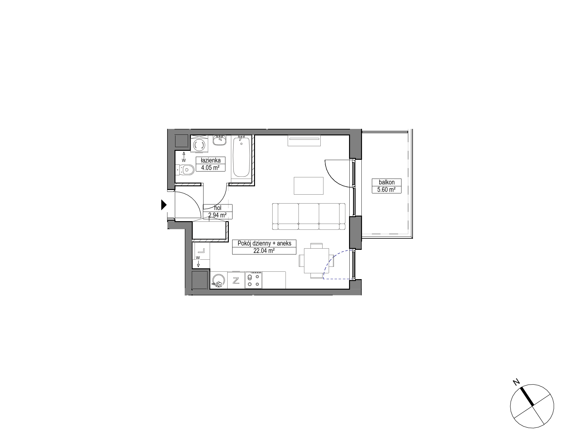 Plan 1 pok. 29m²