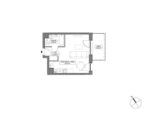 Plan 1 pok. 29m²
