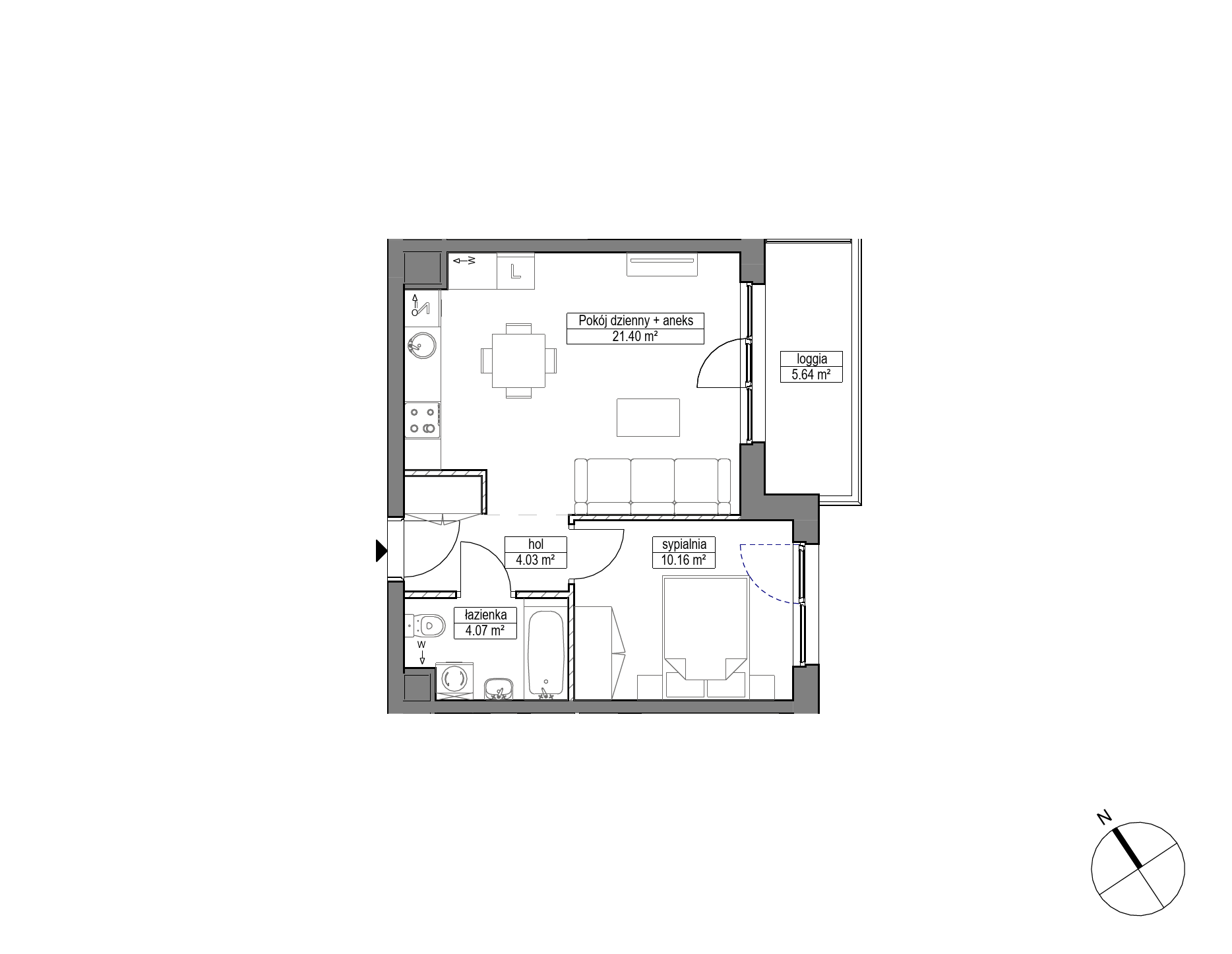 Plan 2 pok. 40m²