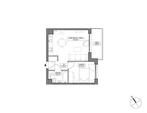 Plan 2 pok. 40m²