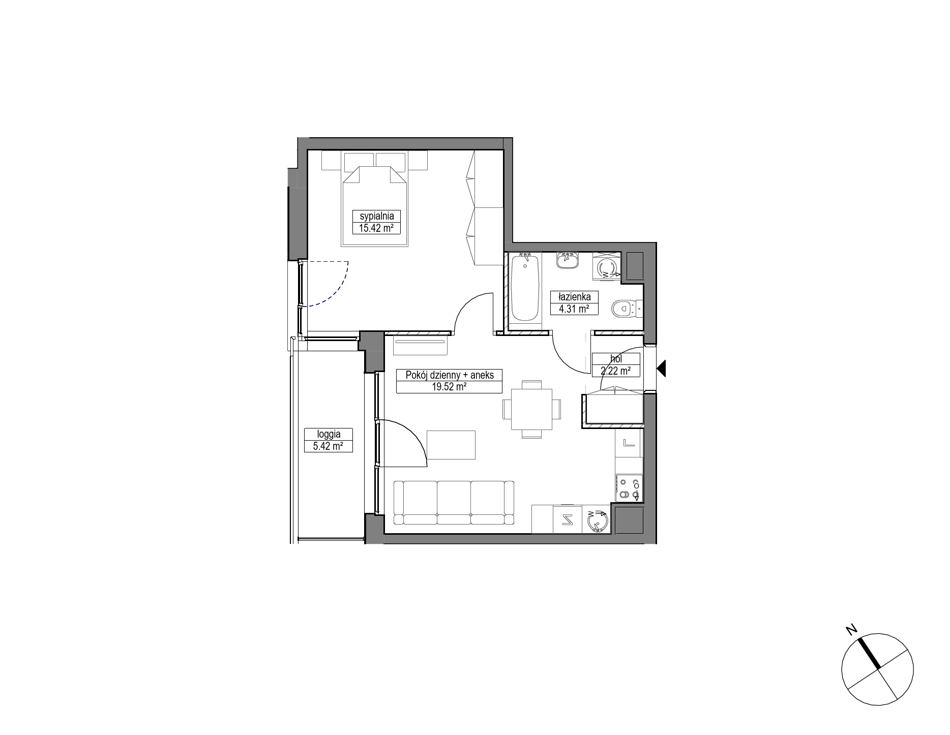 Plan 2 pok. 41m²