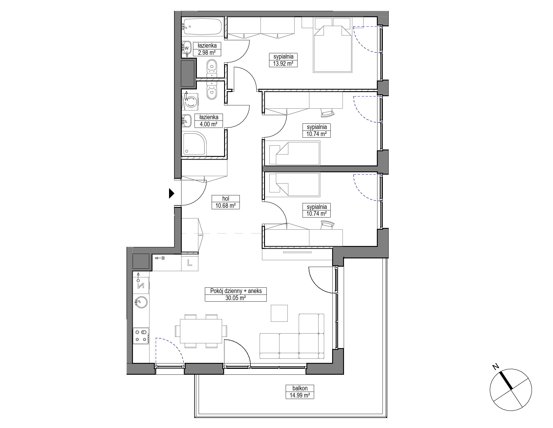 Plan 4 pok. 83m²