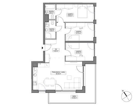 Plan 4 pok. 83m²
