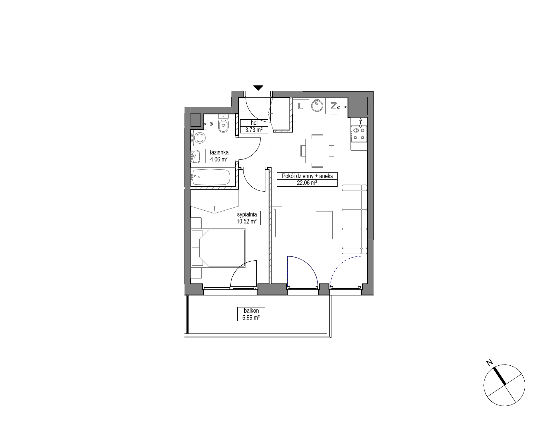 Plan 2 pok. 40m²