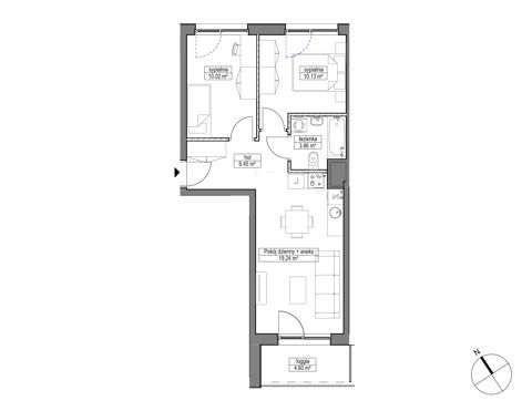 Plan 3 pok. 50m²