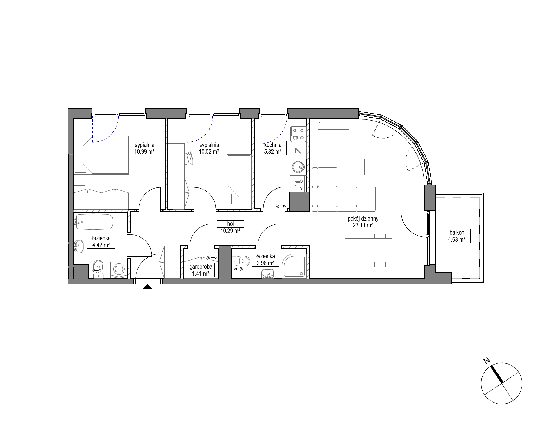 Plan 3 pok. 69m²