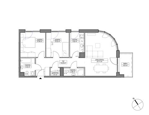 Plan 3 pok. 69m²