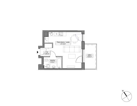 Plan 1 pok. 28m²