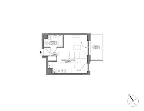 Plan 1 pok. 29m²
