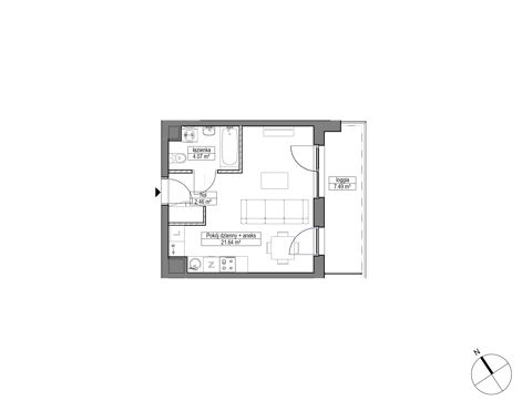 Plan 1 pok. 28m²