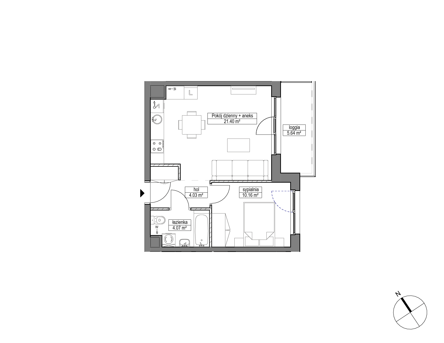 Plan 2 pok. 40m²