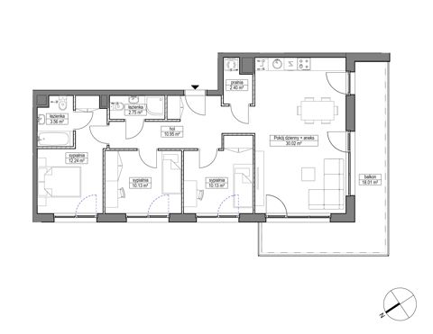 Plan 4 pok. 82m²