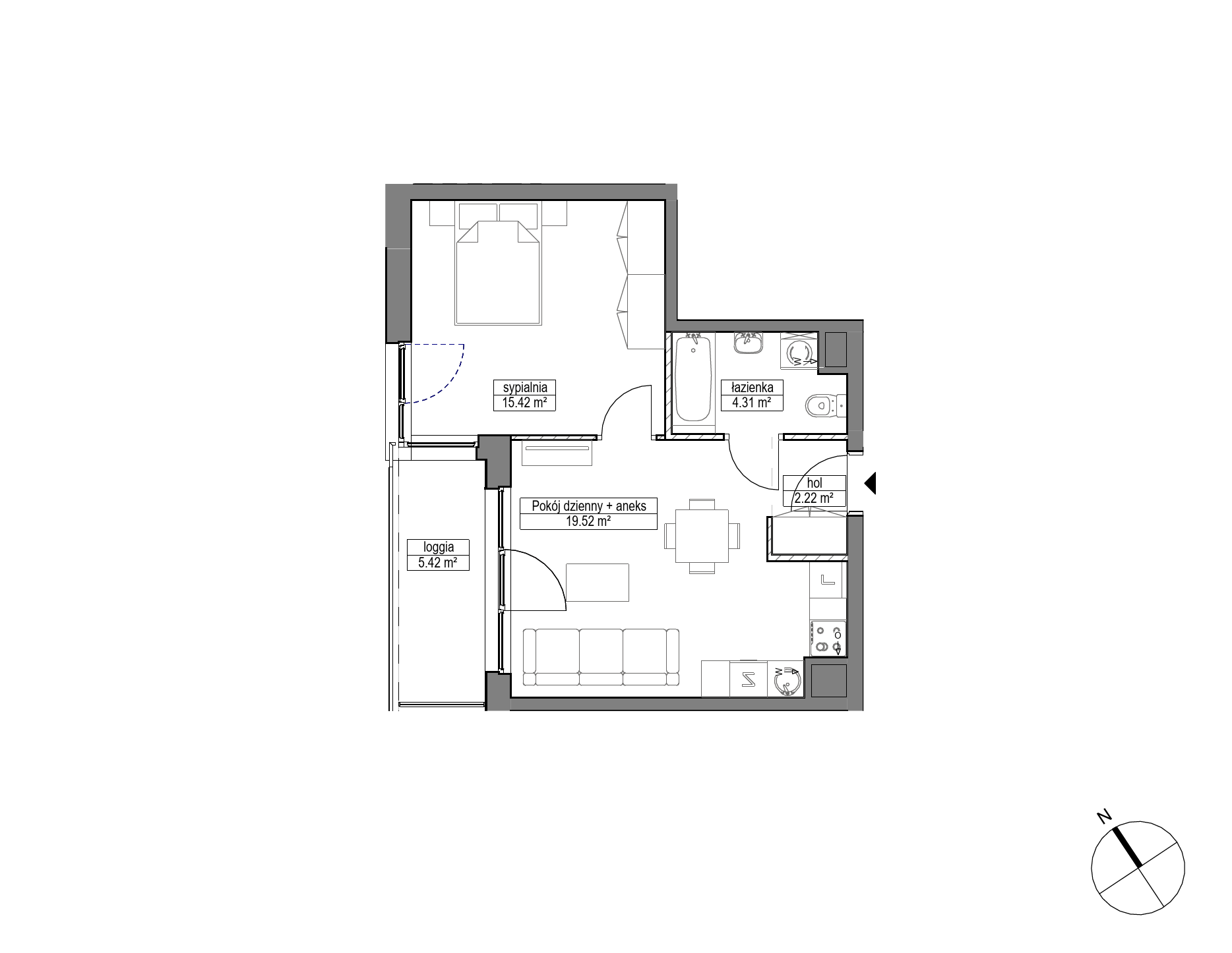 Plan 2 pok. 41m²