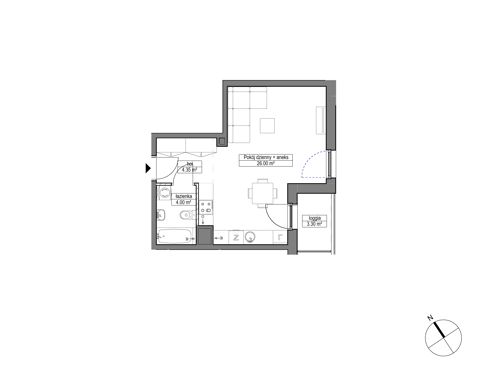 Plan 1 pok. 34m²