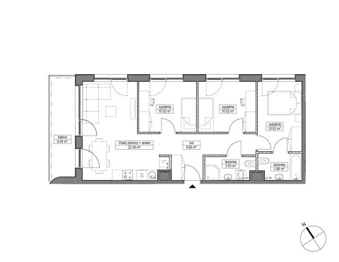 Plan 4 pok. 71m²
