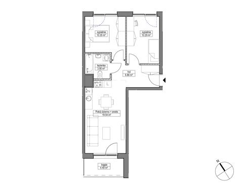 Plan 3 pok. 51m²