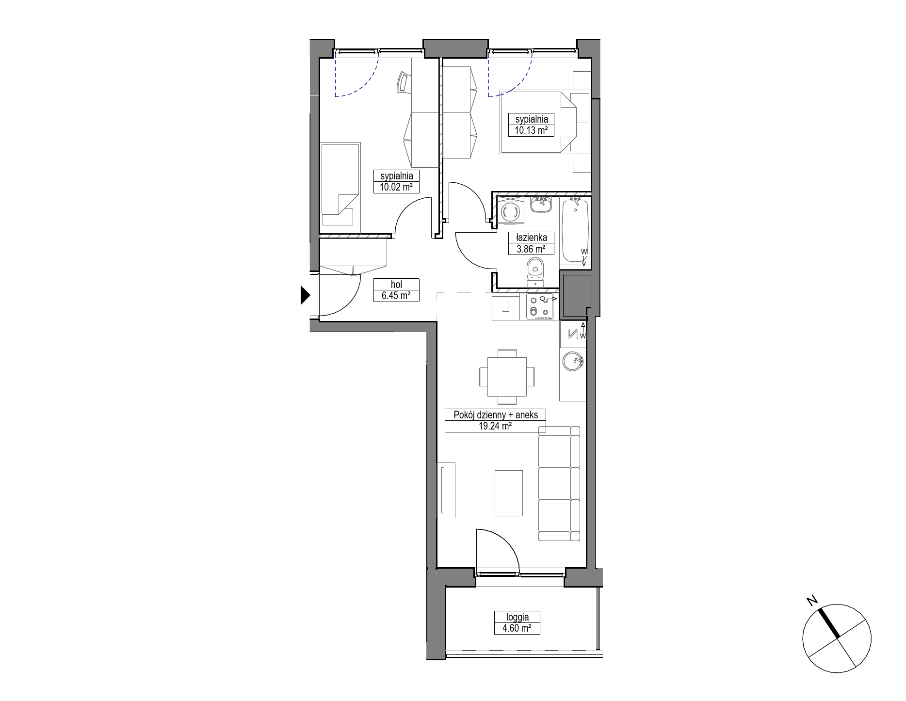 Plan 3 pok. 50m²