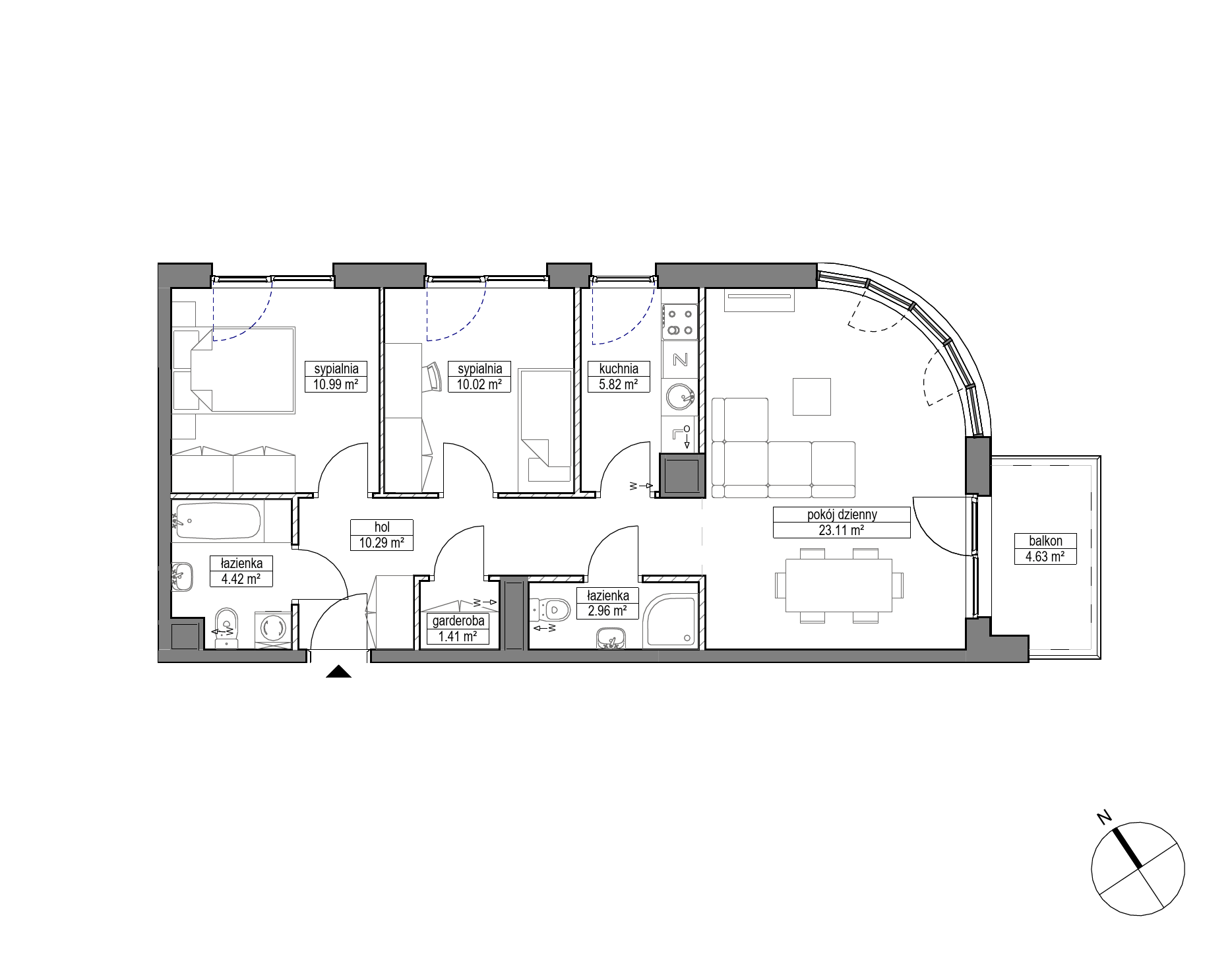 Plan 3 pok. 69m²
