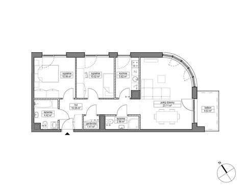 Plan 3 pok. 69m²