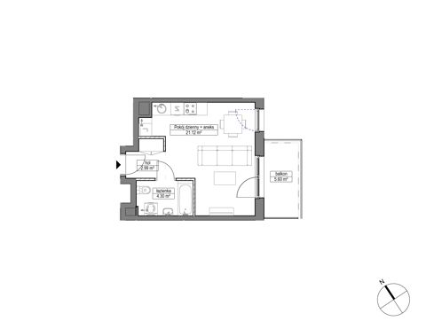 Plan 1 pok. 28m²