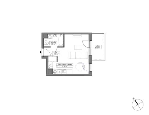Plan 1 pok. 29m²