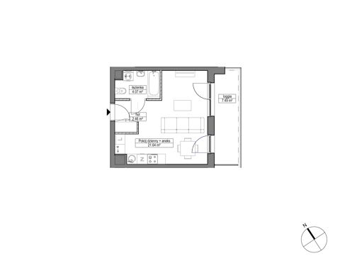 Plan 1 pok. 28m²