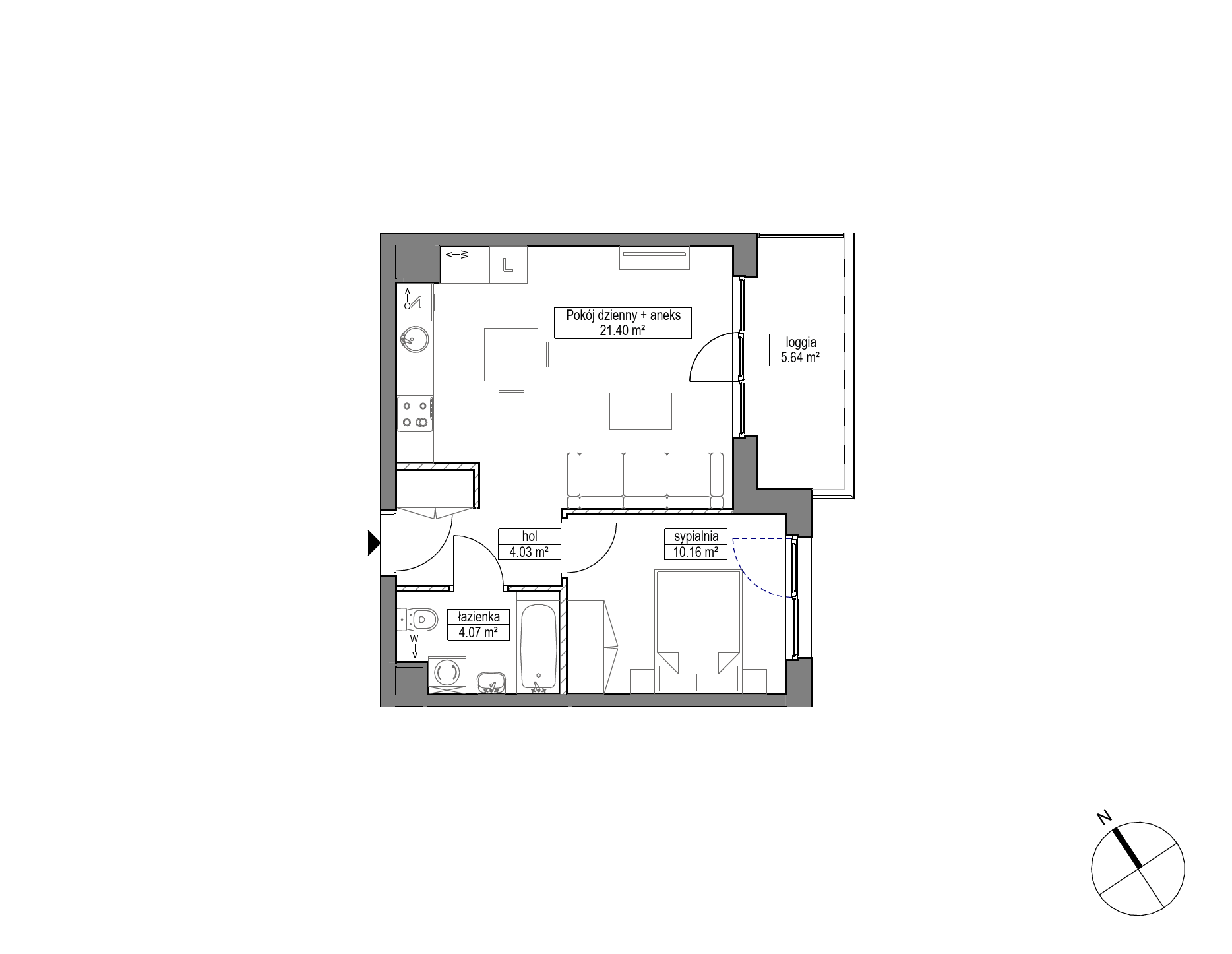 Plan 2 pok. 40m²