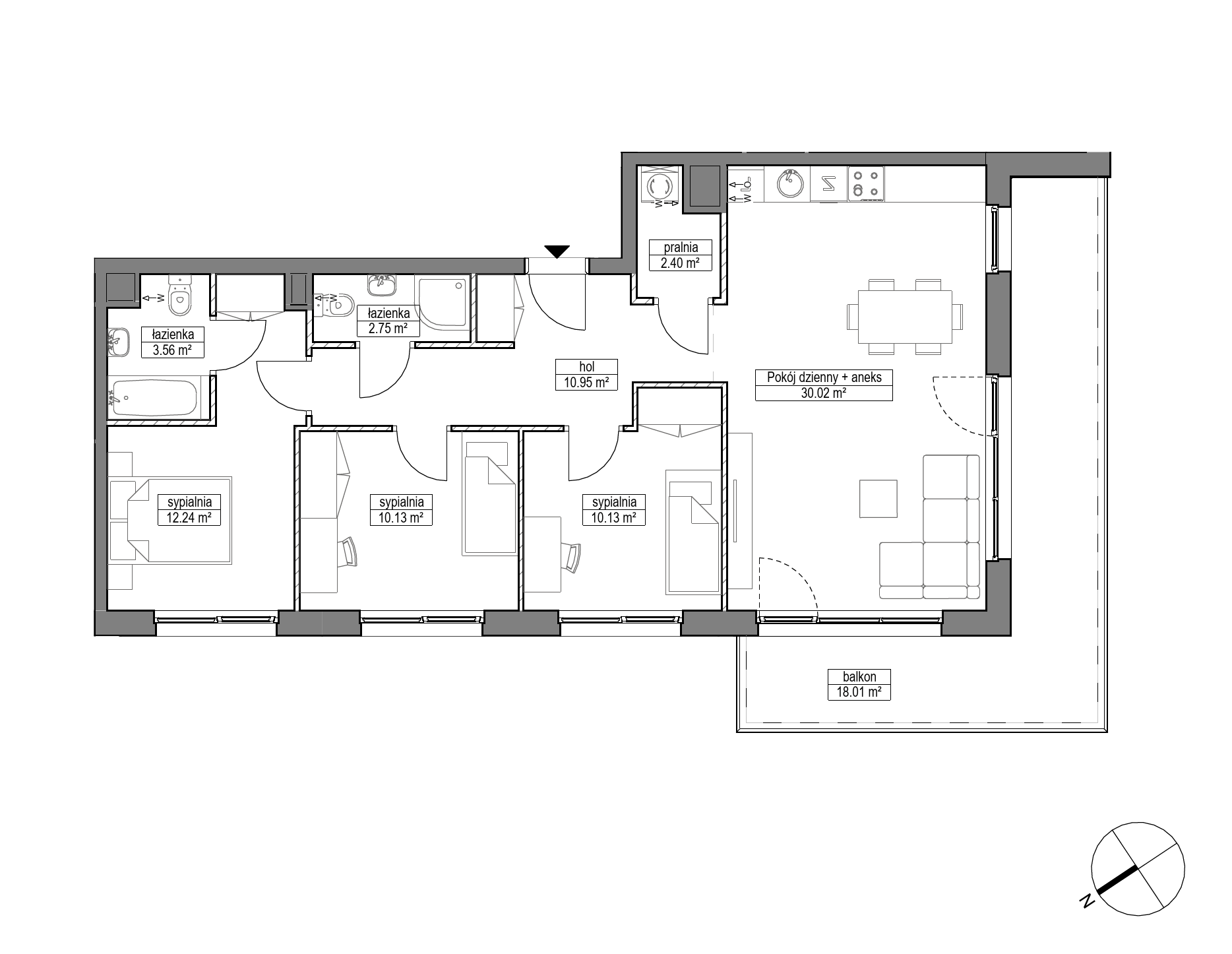 Plan 4 pok. 82m²