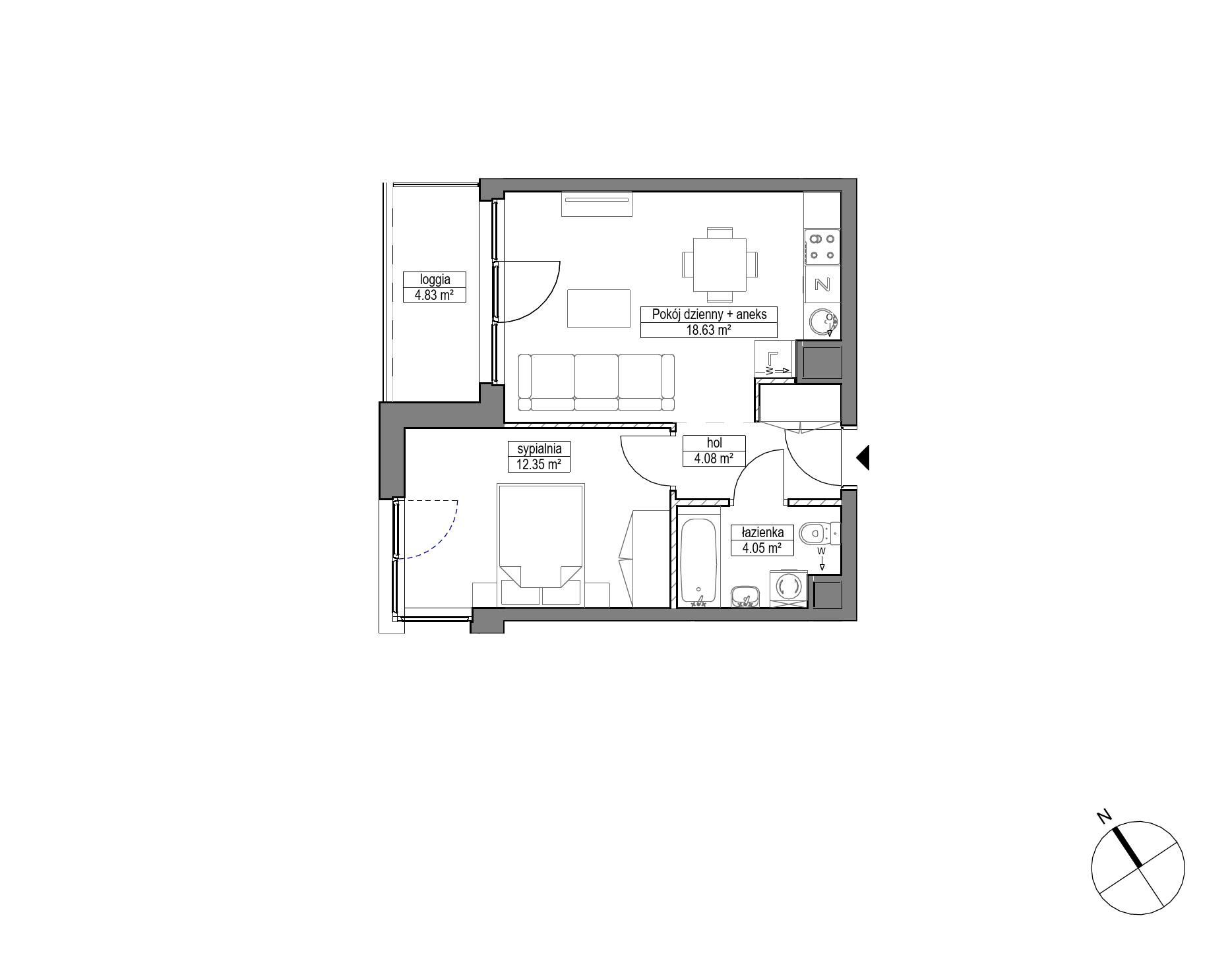 Plan 2 pok. 39m²