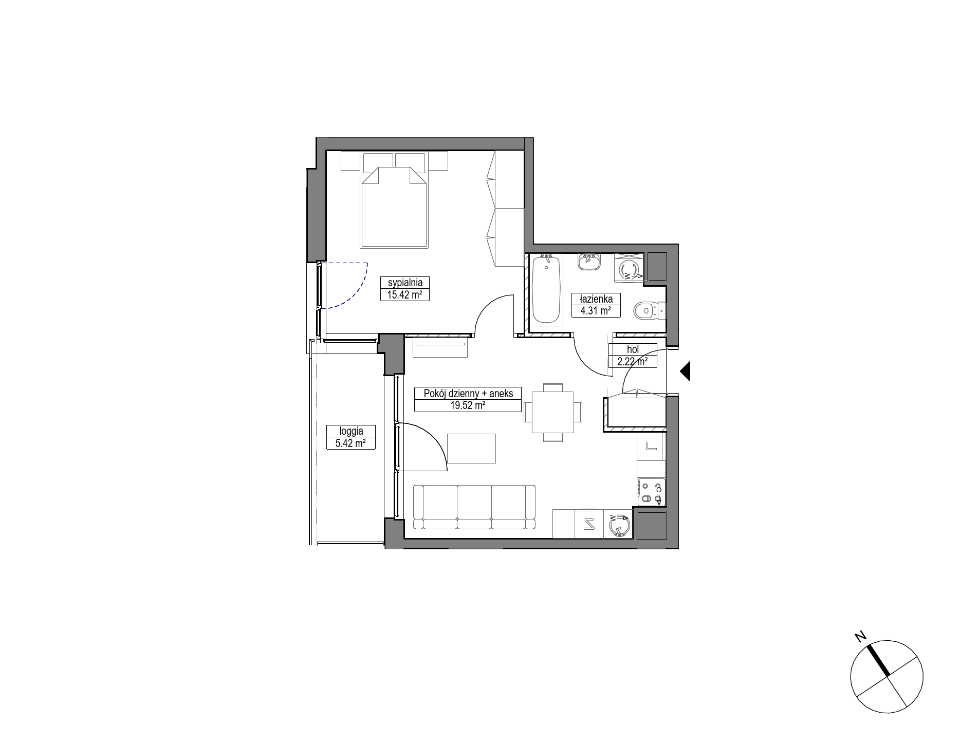 Plan 2 pok. 41m²