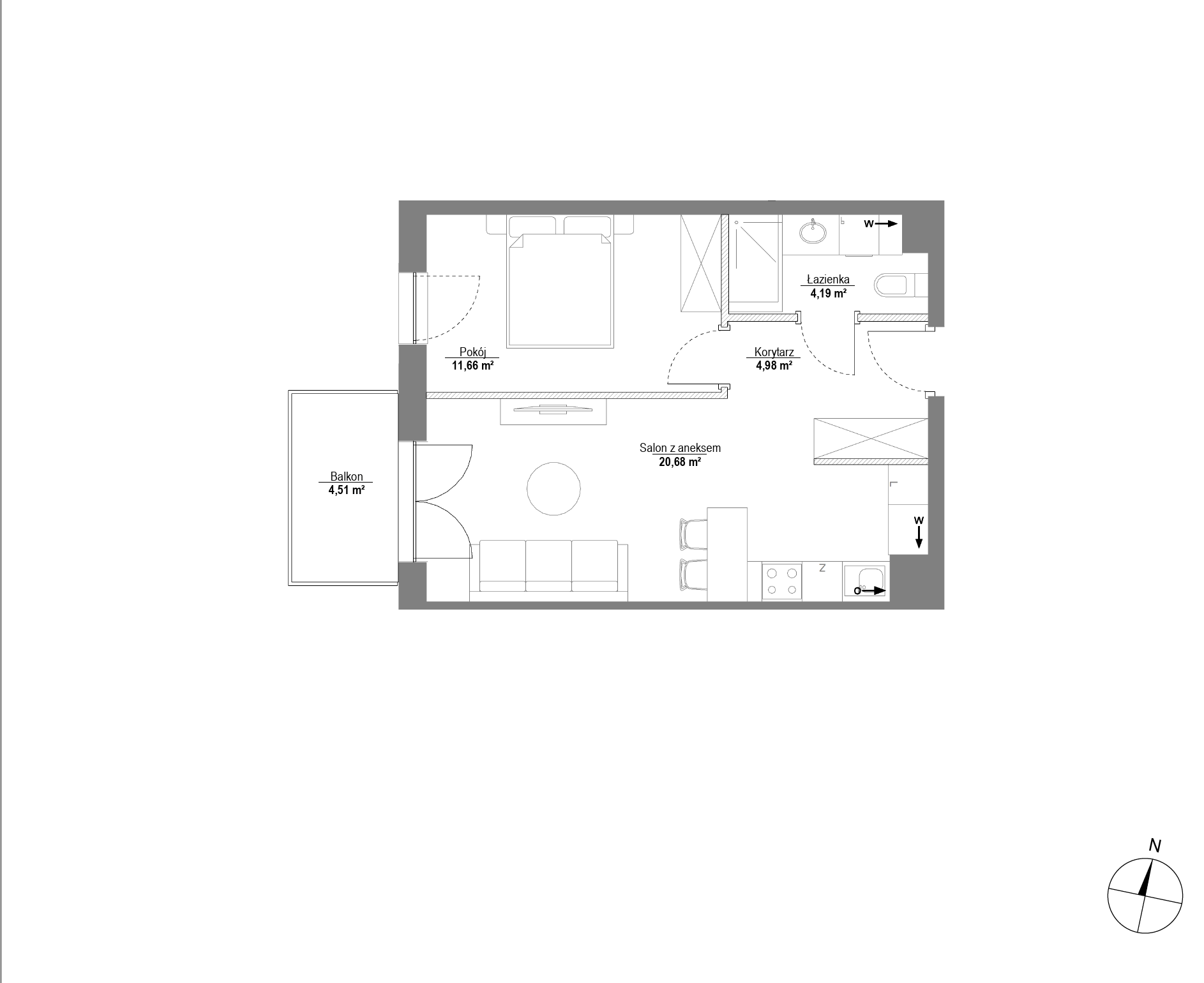 Plan 2 pok. 42m²