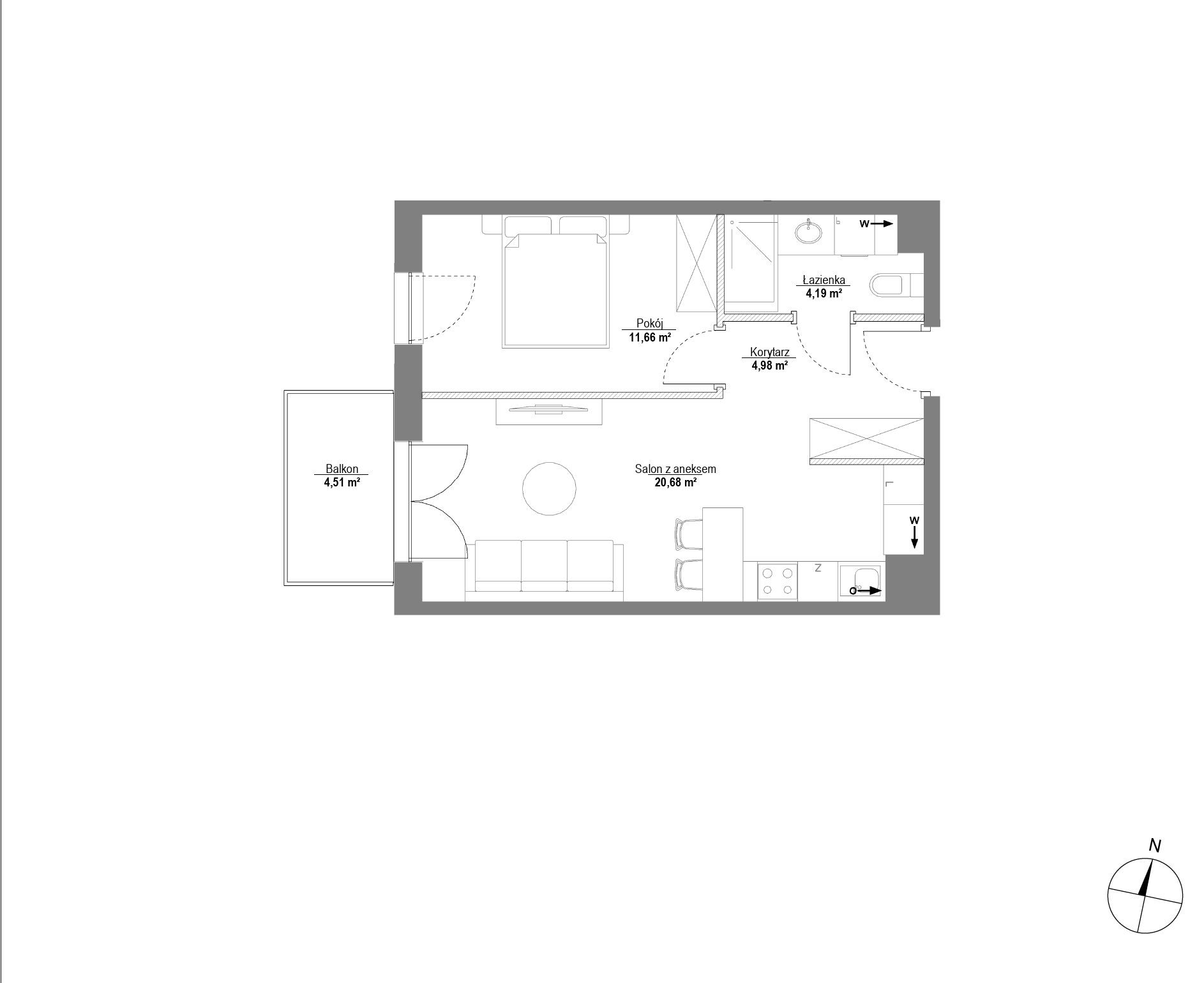 Plan 2 pok. 42m²