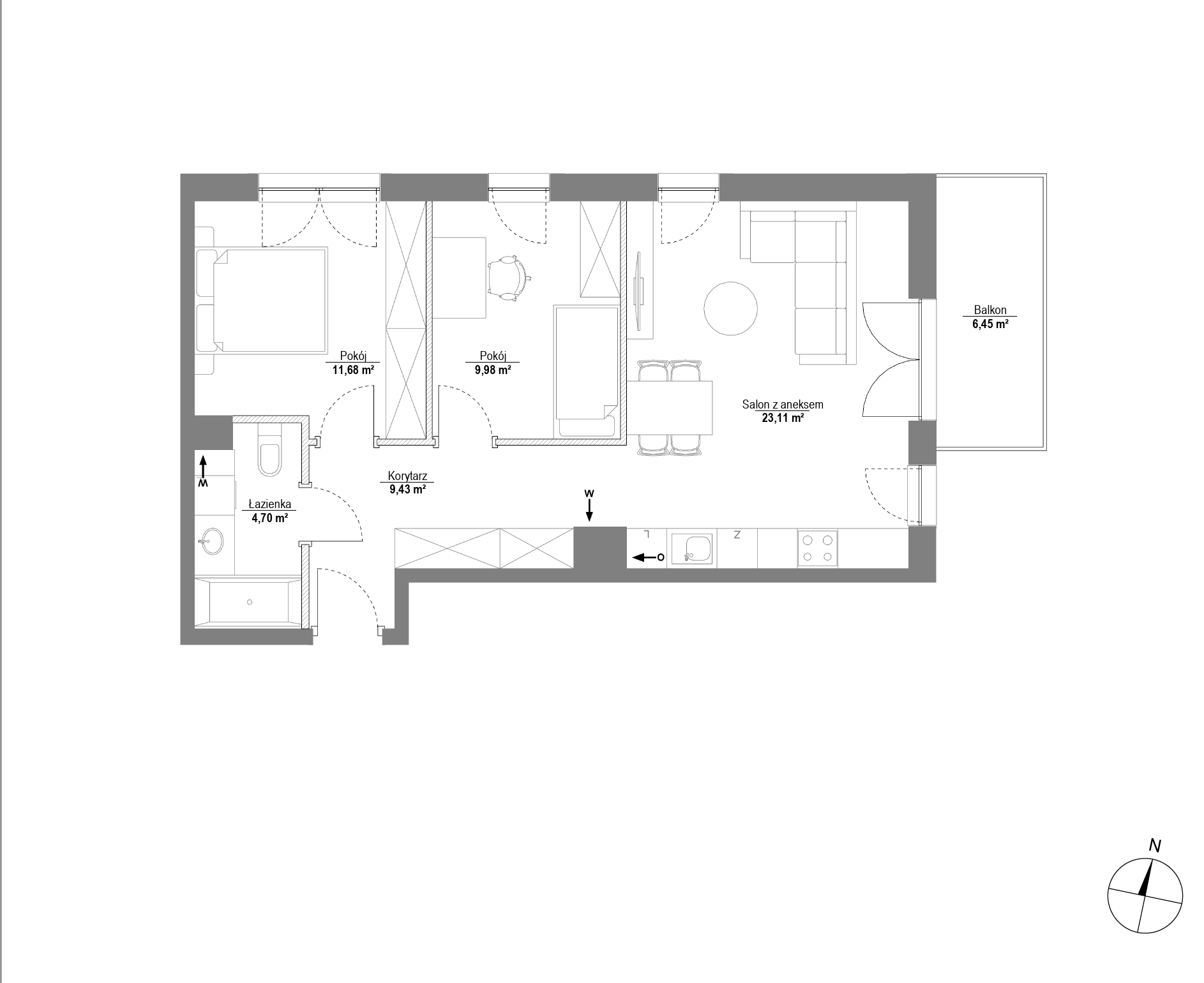 Plan 3 pok. 59m²