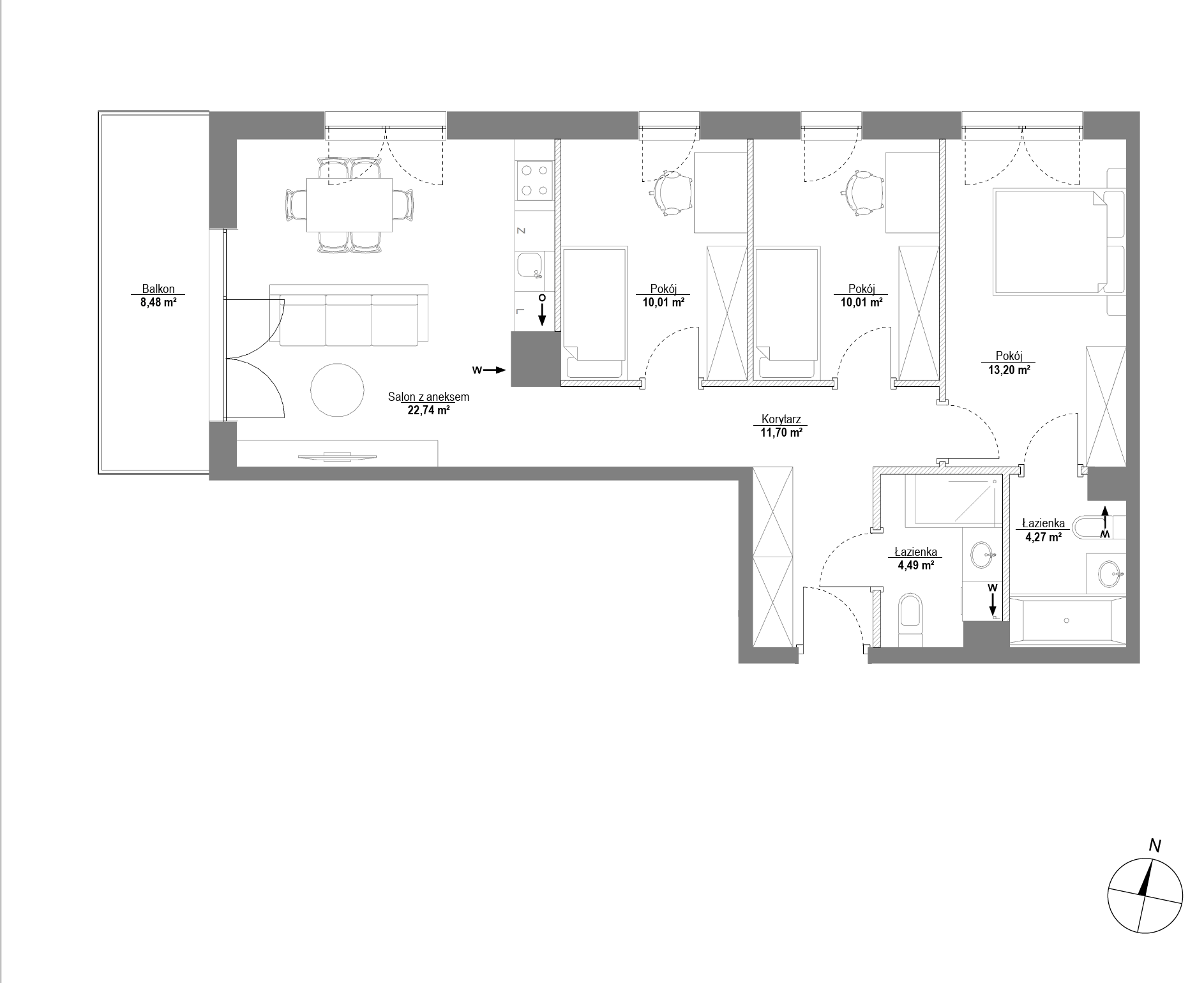 Plan 4 pok. 76m²
