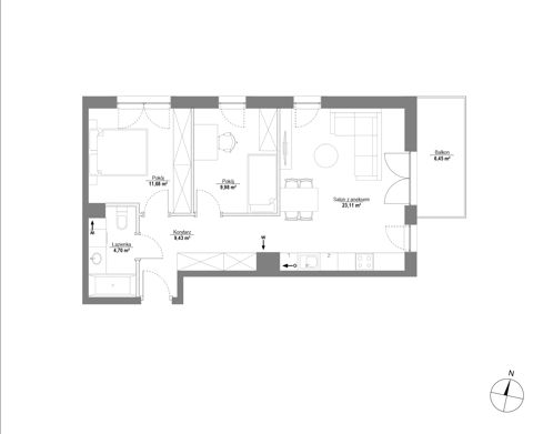 Plan 3 pok. 59m²