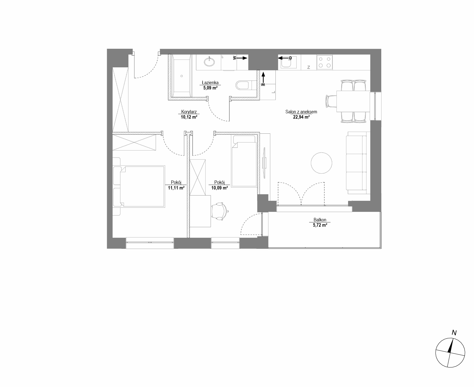Plan 3 pok. 59m²