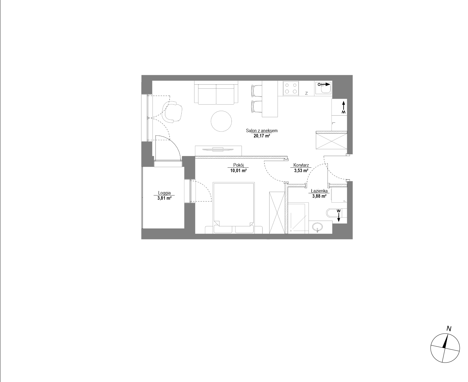 Plan 2 pok. 38m²