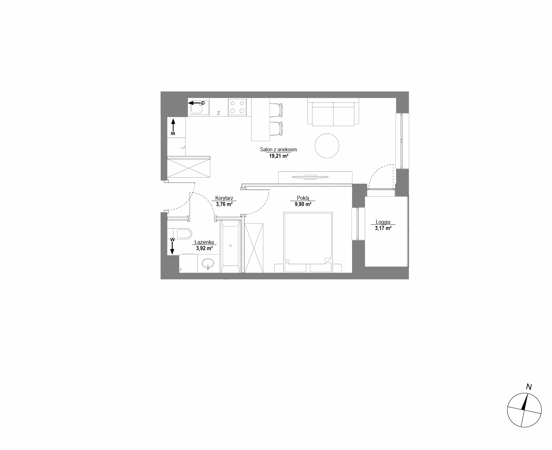 Plan 2 pok. 37m²