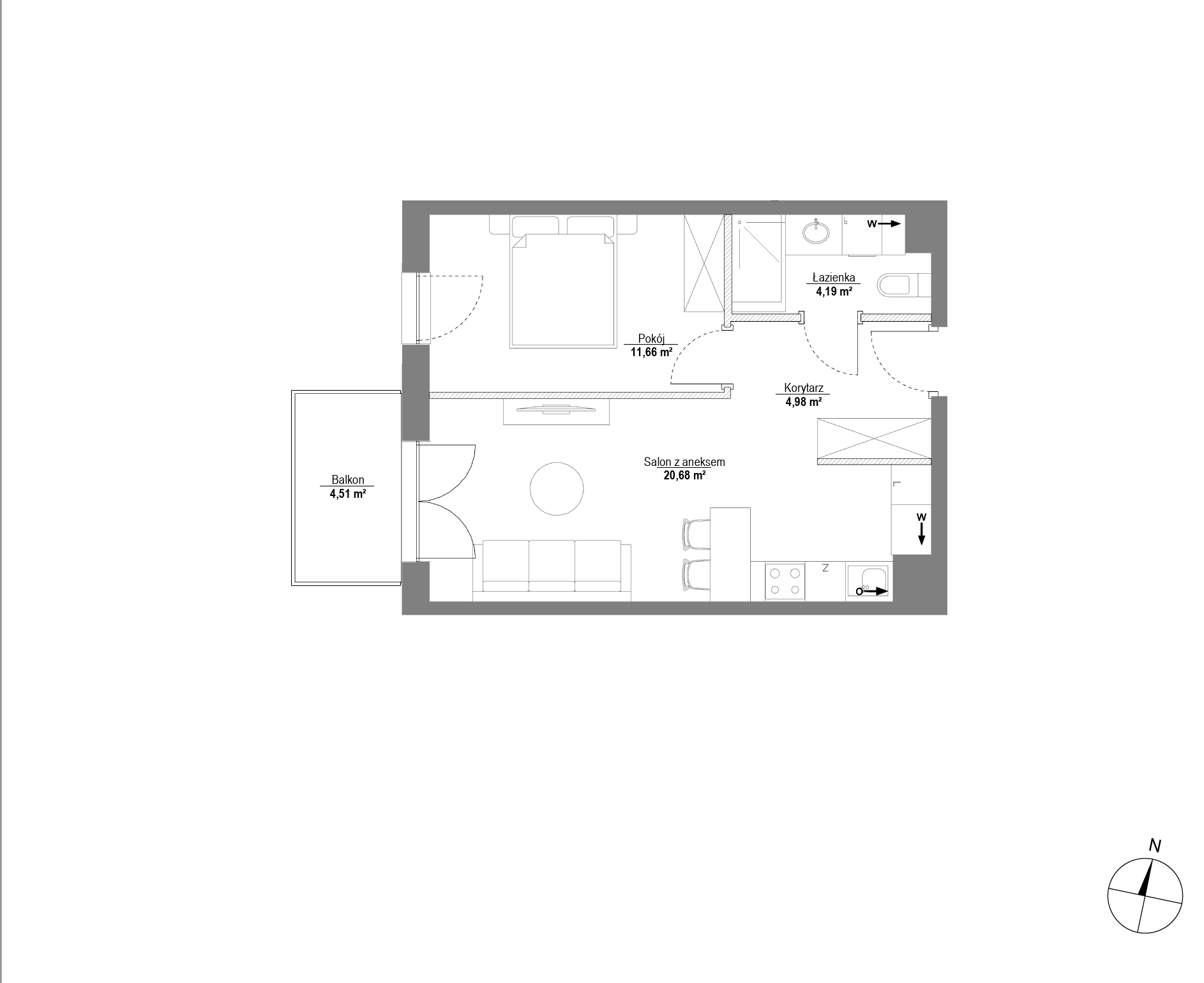 Plan 2 pok. 42m²