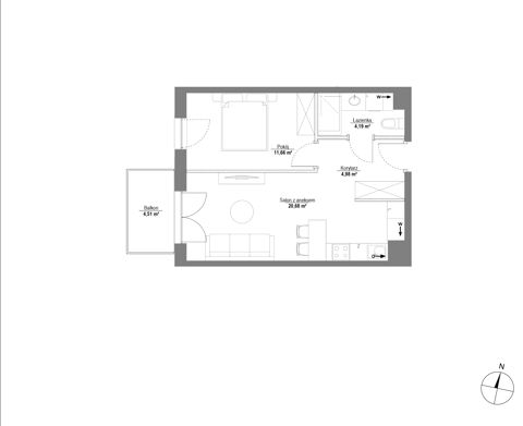 Plan 2 pok. 42m²