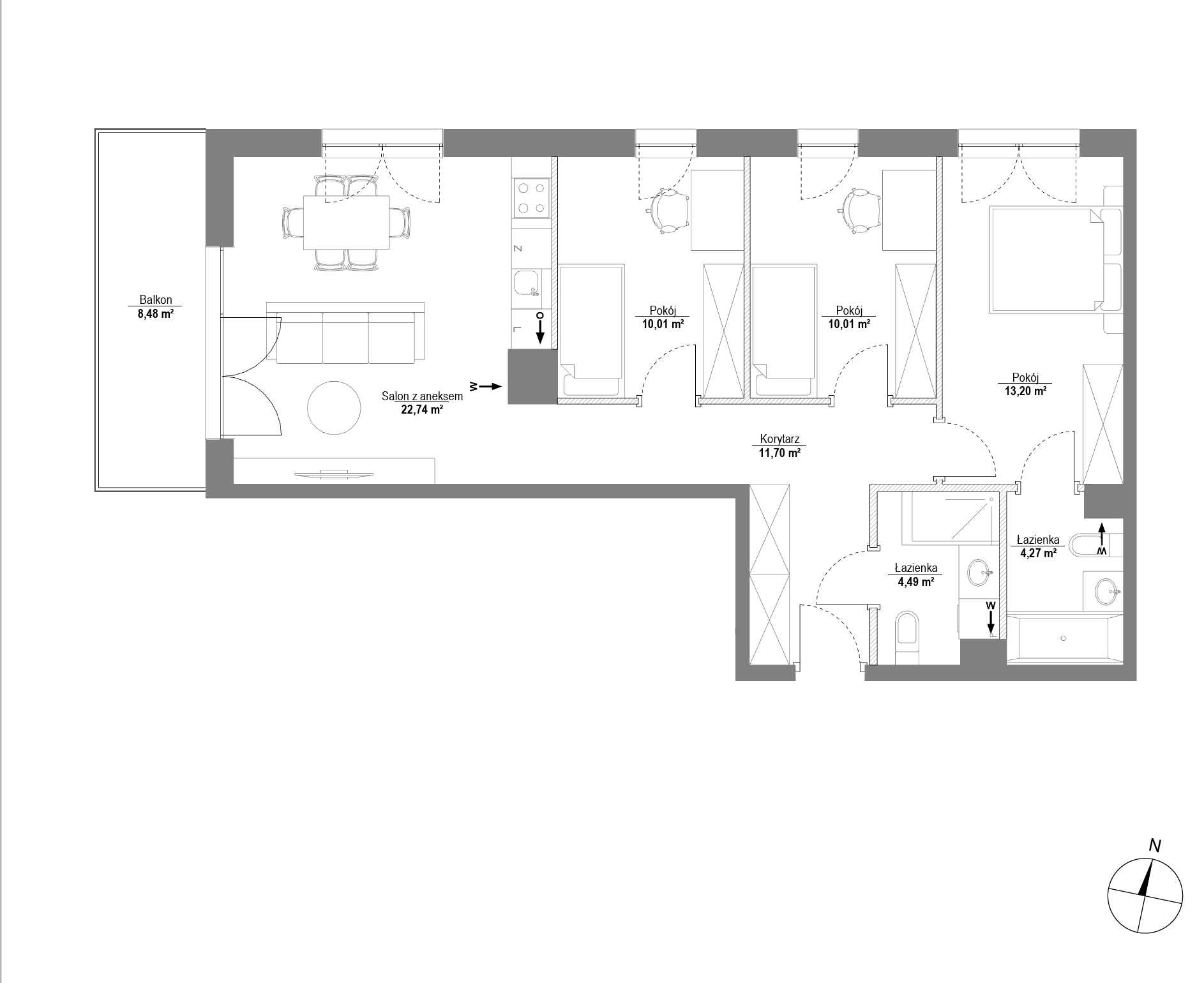 Plan 4 pok. 76m²