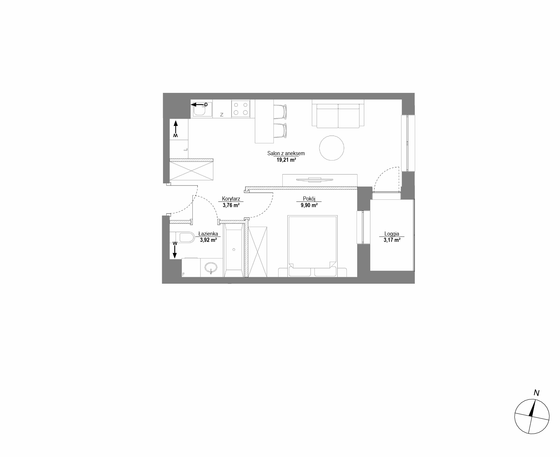 Plan 2 pok. 37m²