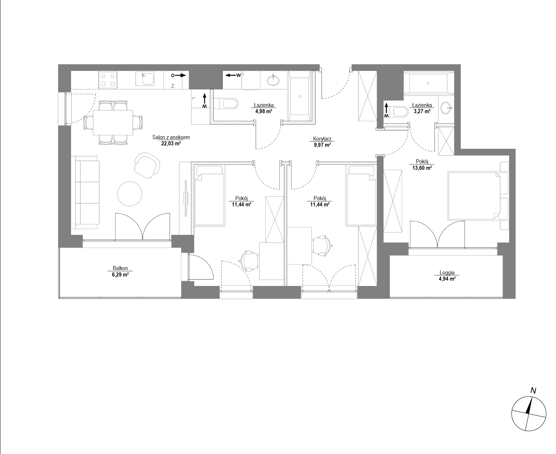 Plan 4 pok. 77m²