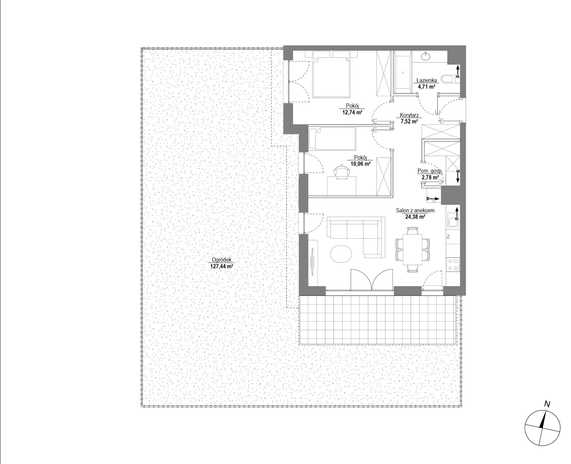 Plan 3 pok. 62m²