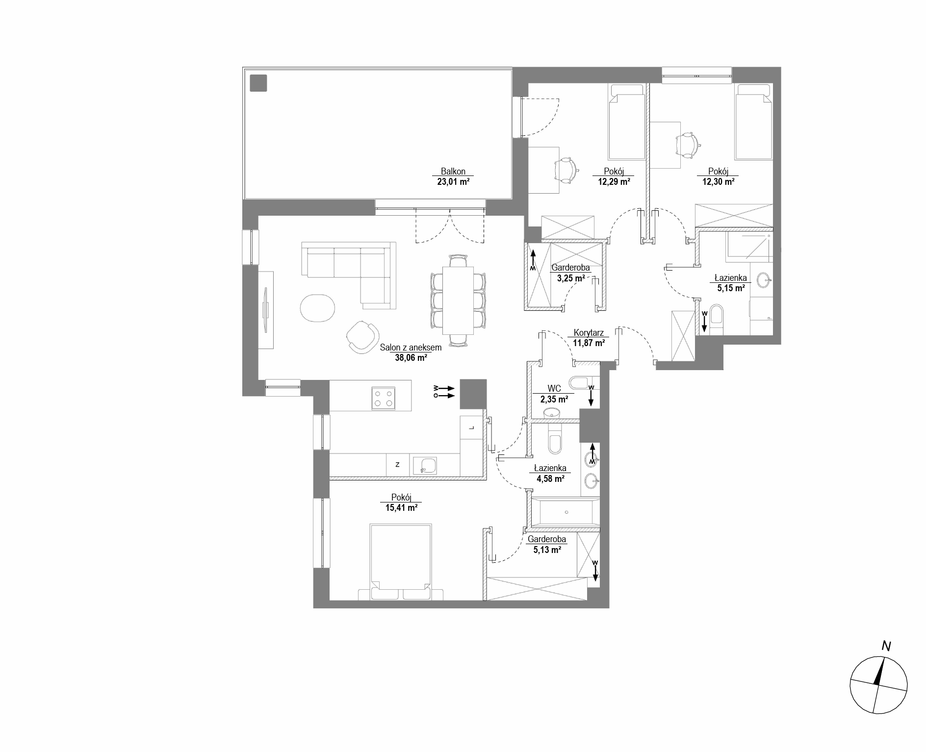 Plan 4 pok. 110m²