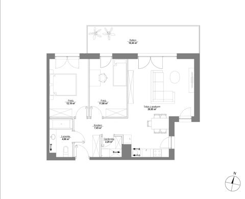 Plan 3 pok. 68m²