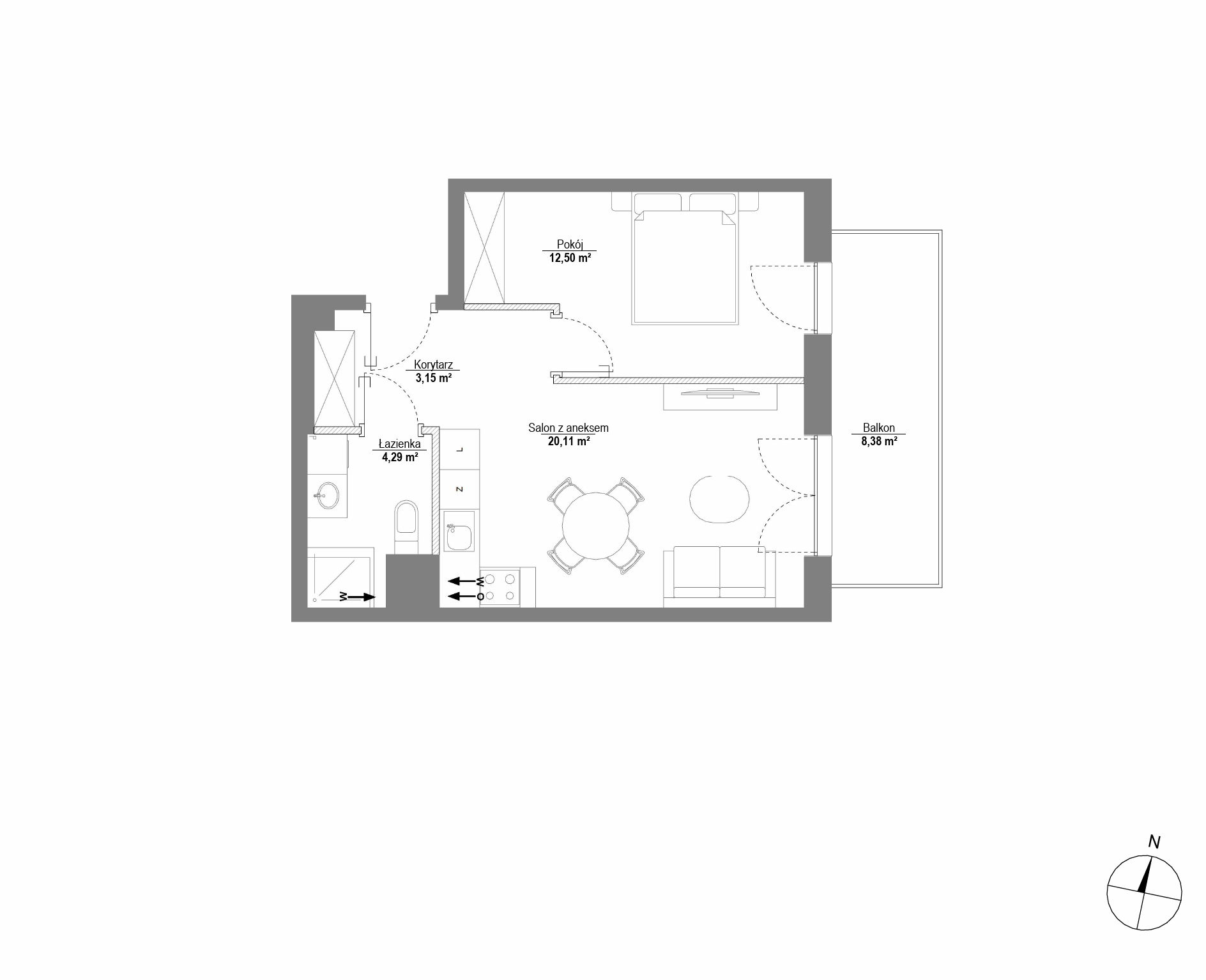 Plan 2 pok. 40m²